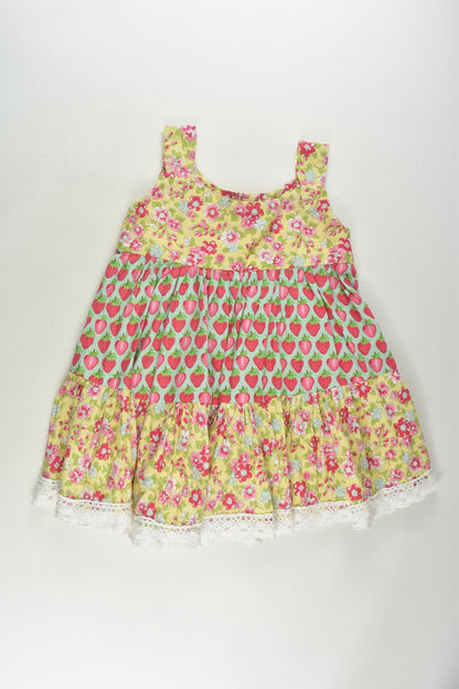 Handmade Size 3-4 Strawberries and Flowers Dress