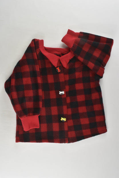 Handmade Size 3 Train Buttons Fleece Jumper