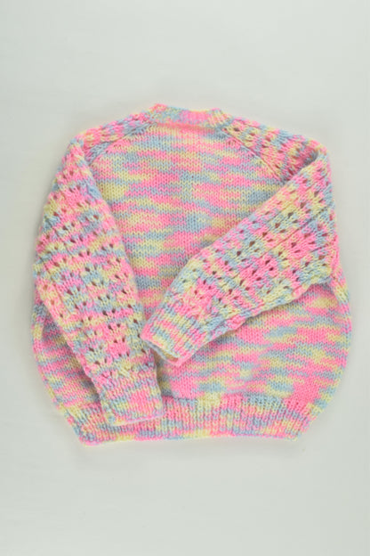 Handmade Size approx 0-1 Knitted Cardigan with Love Heart Buttons