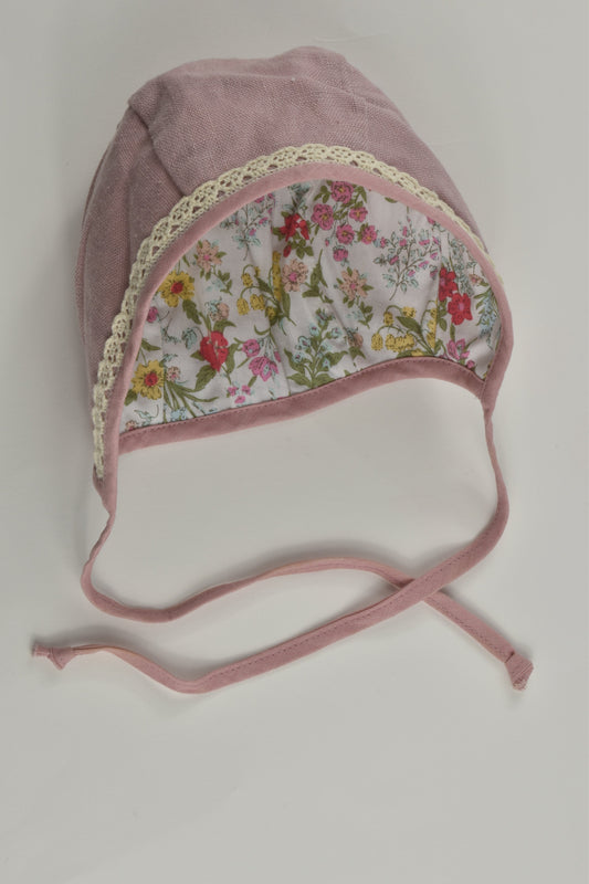 Handmade Size approx 0-6 months Reversible Bonnet