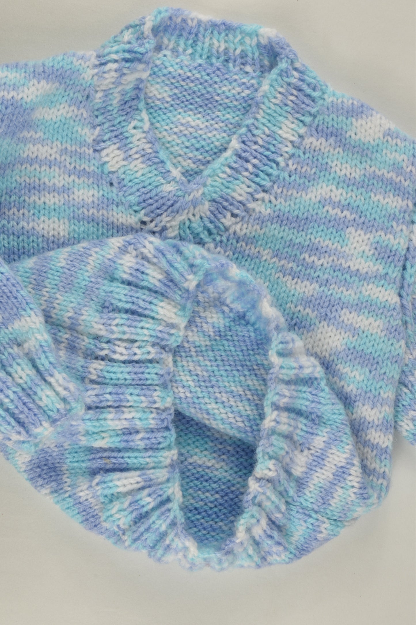 Handmade Size approx 0 Blue Mix Knit Jumper