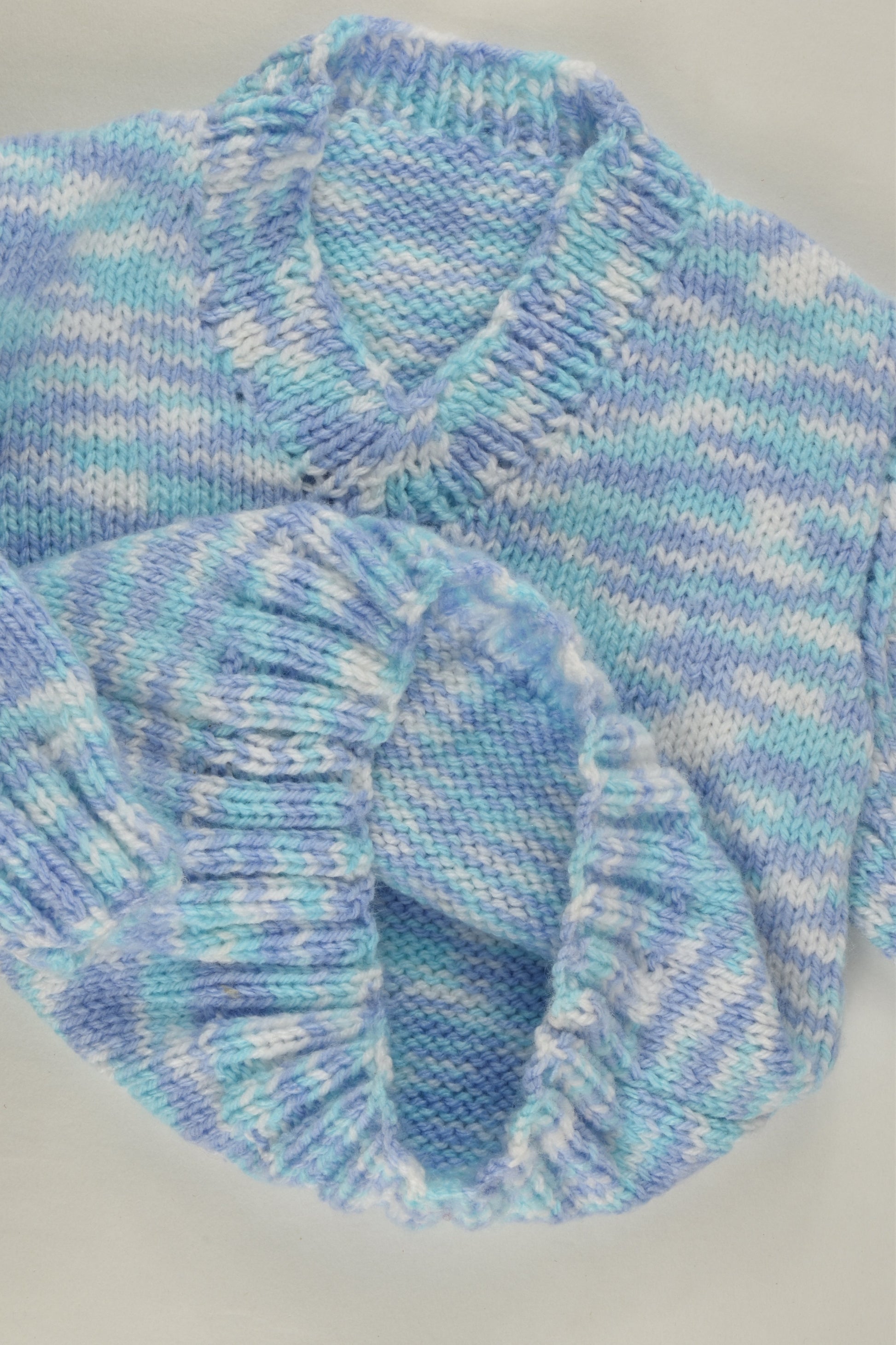 Handmade Size approx 0 Blue Mix Knit Jumper