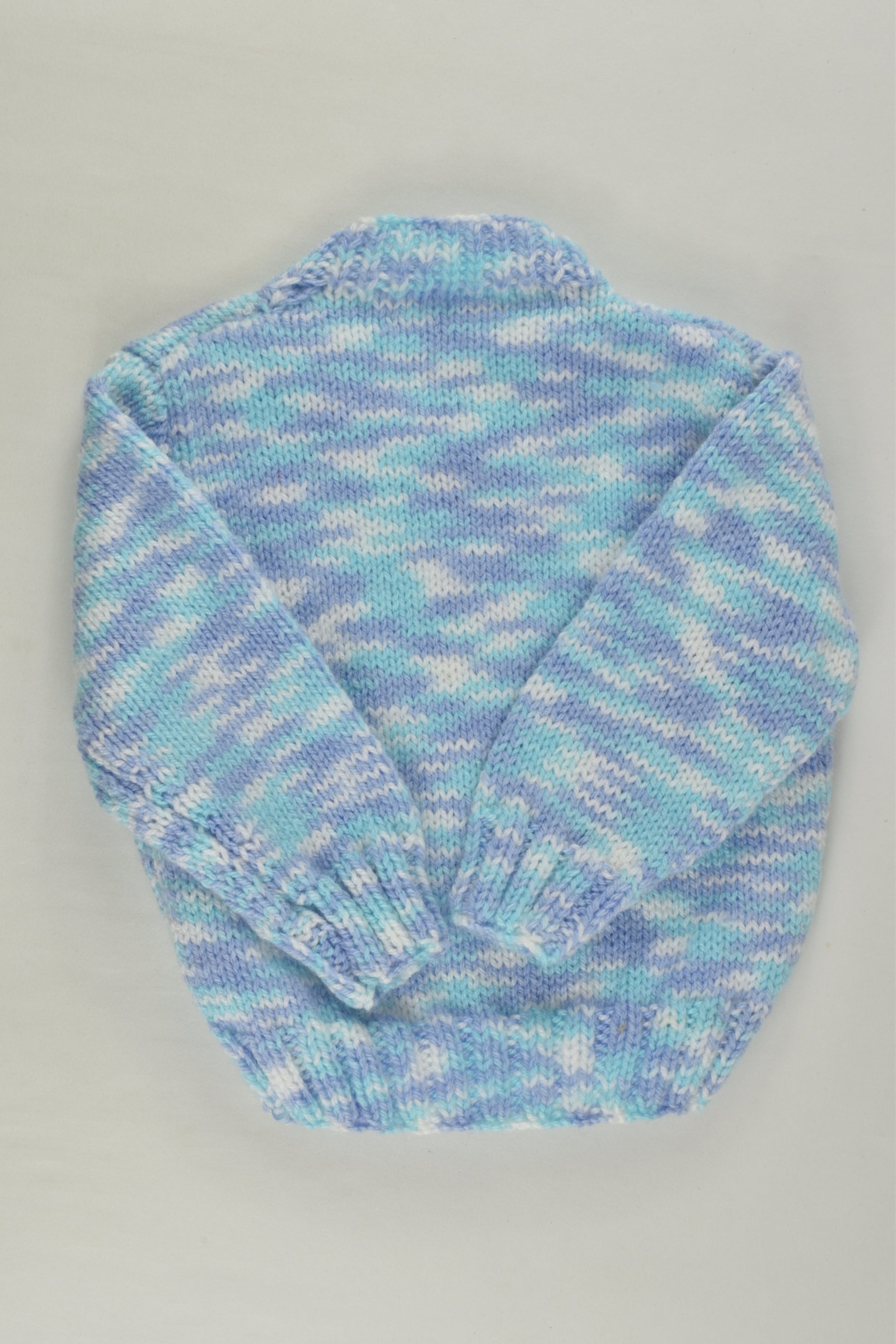 Handmade Size approx 0 Blue Mix Knit Jumper