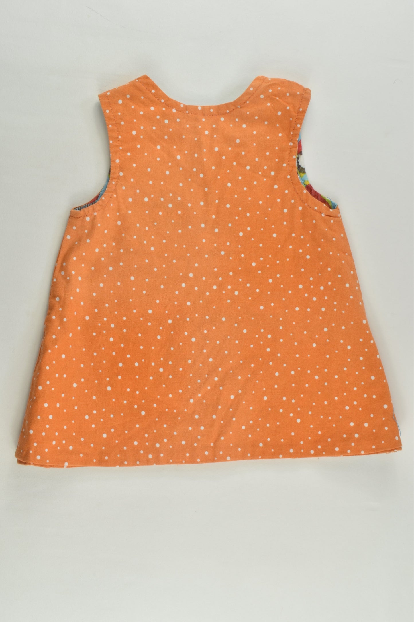 Handmade Size approx 00 Reversible Owl/Polka Dots Pinafore Dress