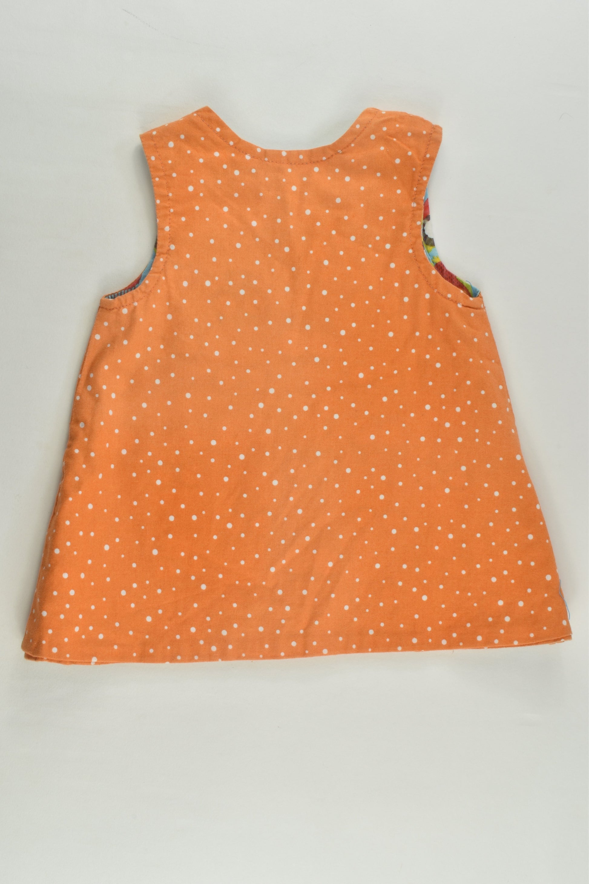 Handmade Size approx 00 Reversible Owl/Polka Dots Pinafore Dress
