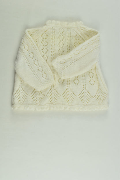 Handmade Size approx 0000 Knit Cardigan with Lace Detail