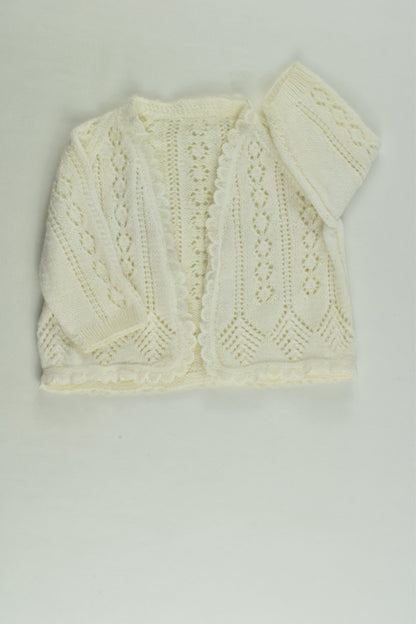 Handmade Size approx 0000 Knit Cardigan with Lace Detail