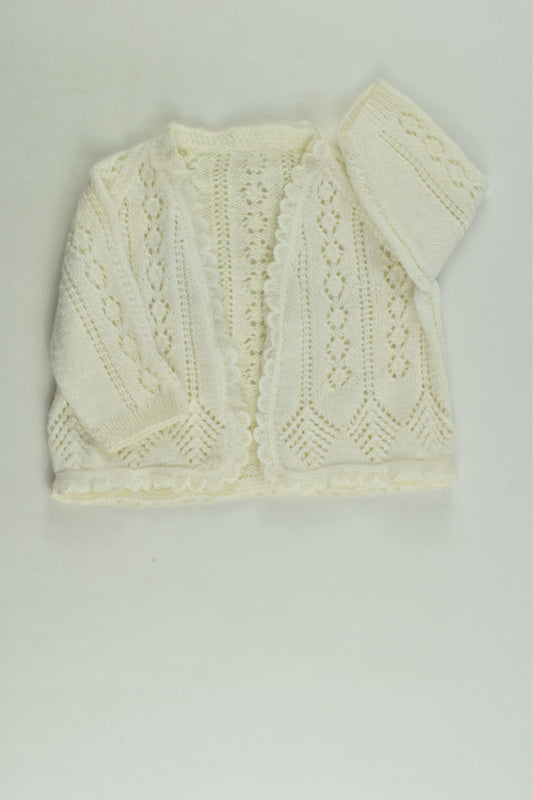 Handmade Size approx 0000 Knit Cardigan with Lace Detail
