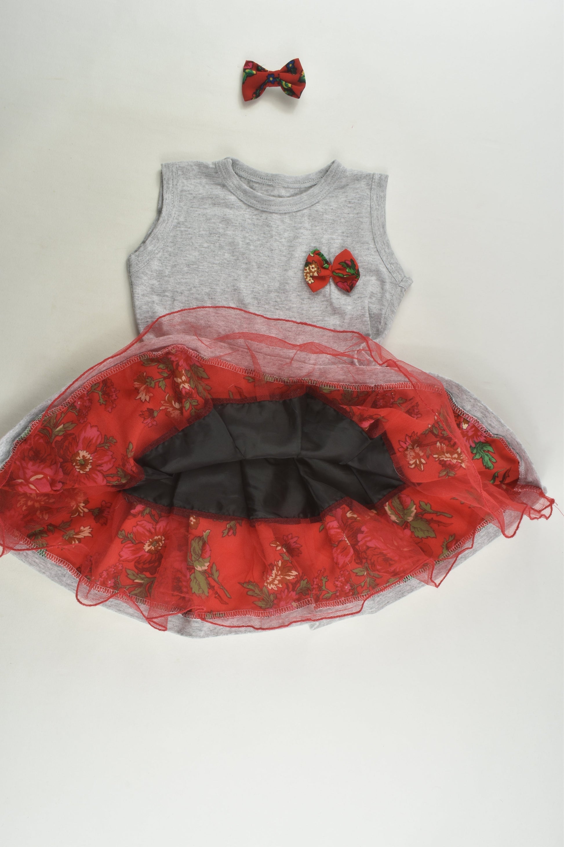 Handmade Size approx 1 Dress with Matching Bow