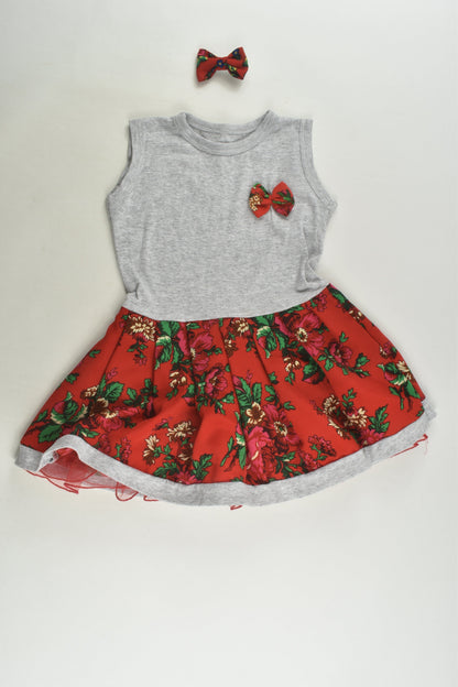 Handmade Size approx 1 Dress with Matching Bow