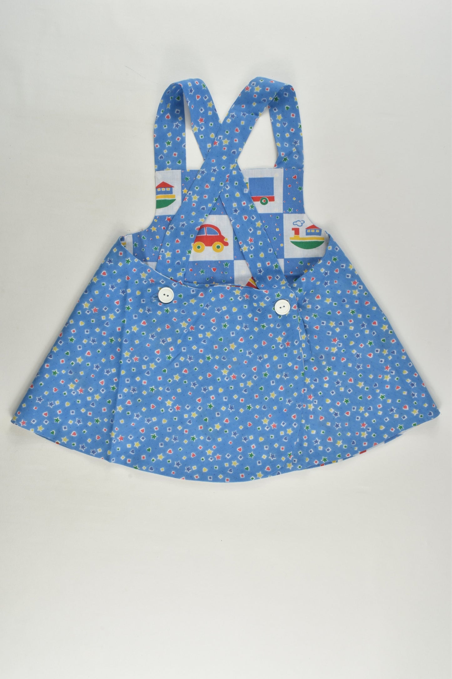 Handmade Size approx 1 Reversible Pinafore Dress