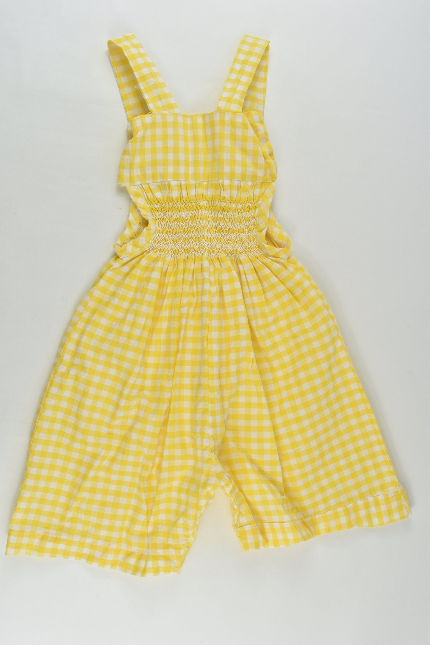 Handmade Size approx 2-3 Smocked Dog Patch Short Overalls