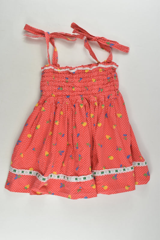 Handmade Size approx 2 Fruit Dress