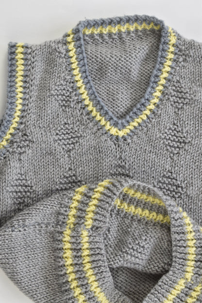 Handmade Size approx 3 Knitted Vest