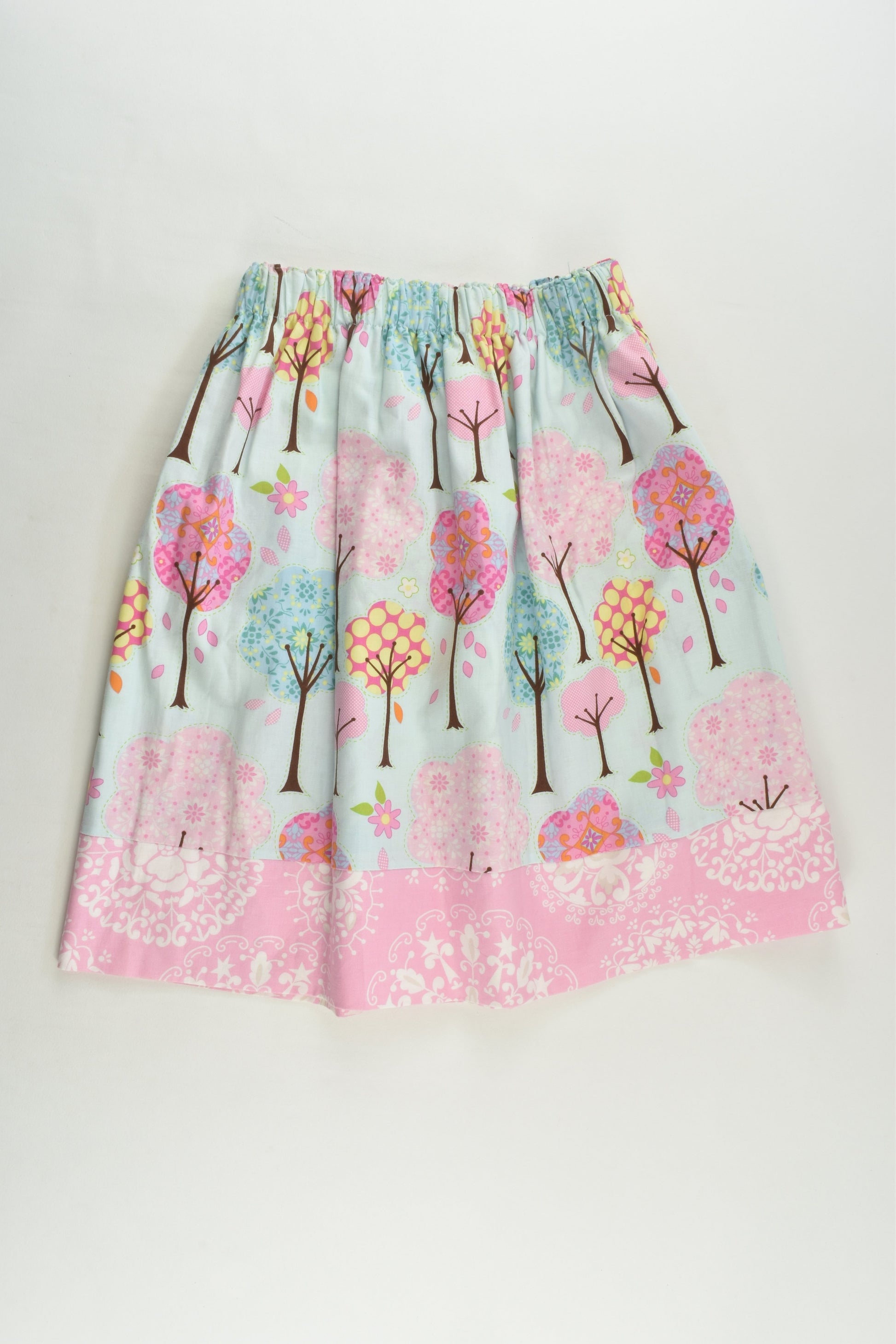 Handmade Size approx 4-6 Trees Knee Length Reversible Skirt