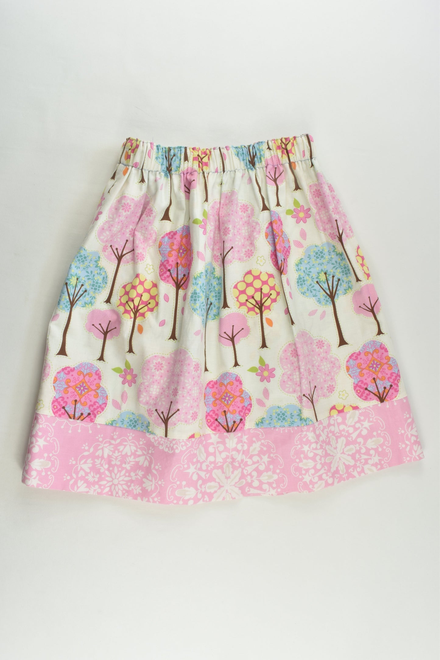 Handmade Size approx 4-6 Trees Knee Length Reversible Skirt