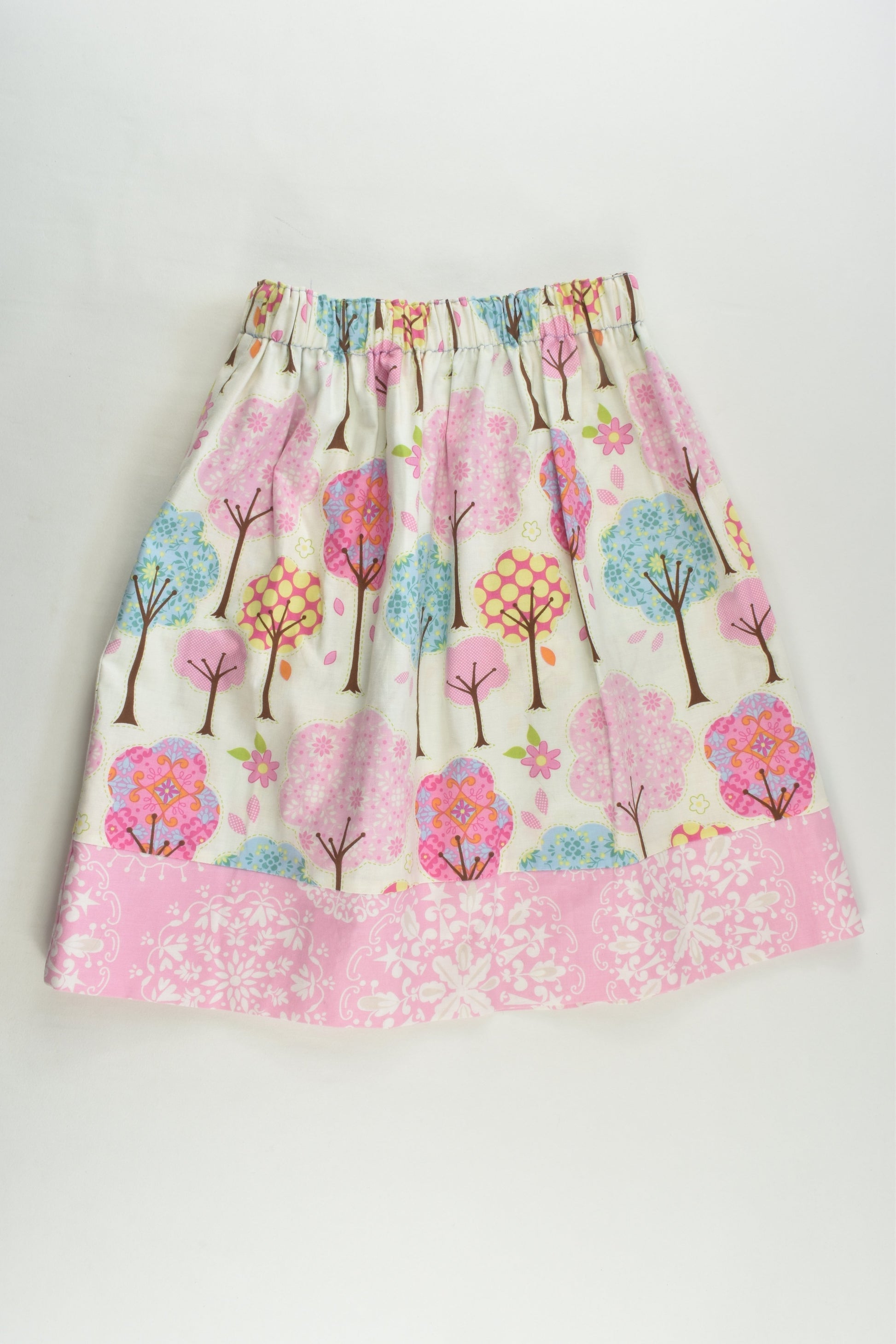 Handmade Size approx 4-6 Trees Knee Length Reversible Skirt