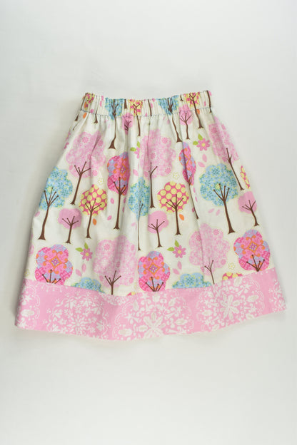 Handmade Size approx 4-6 Trees Knee Length Reversible Skirt