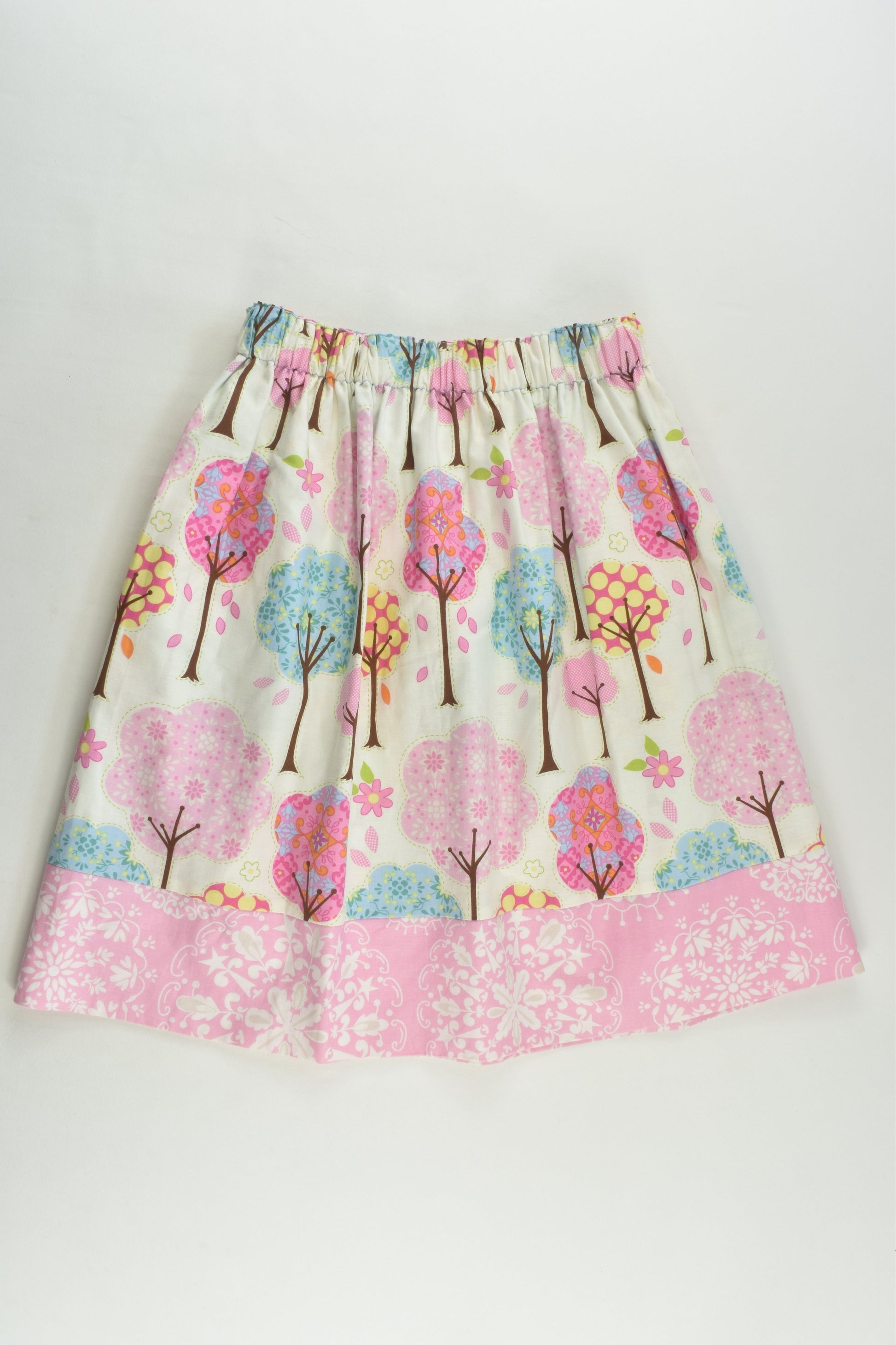 Handmade Size approx 4-6 Trees Knee Length Reversible Skirt