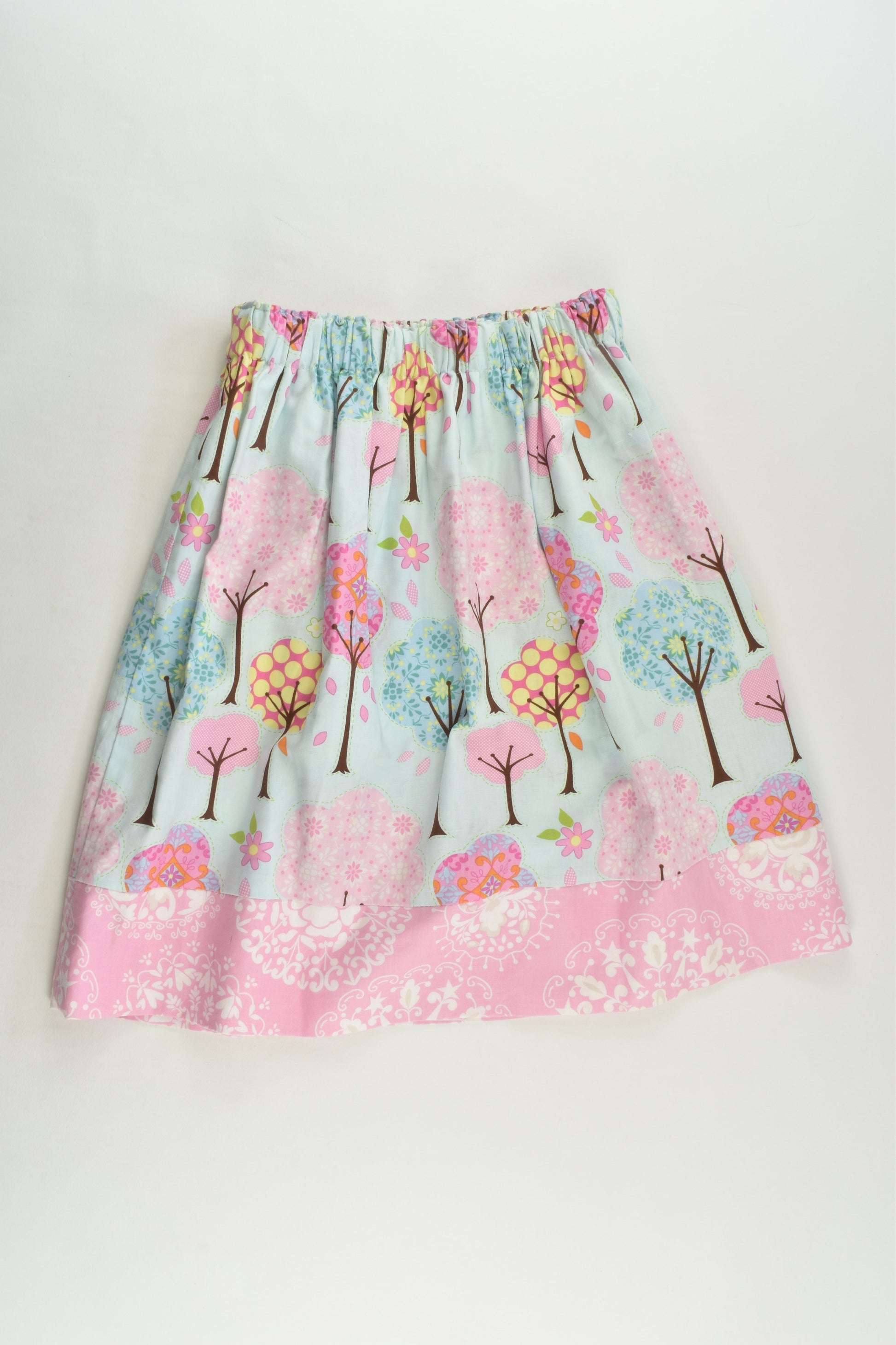 Handmade Size approx 4-6 Trees Knee Length Reversible Skirt