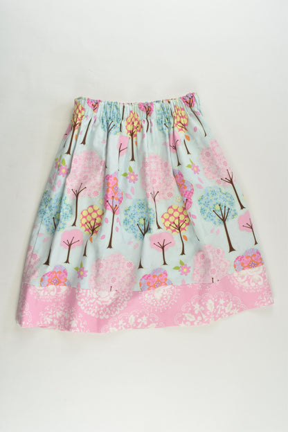 Handmade Size approx 4-6 Trees Knee Length Reversible Skirt