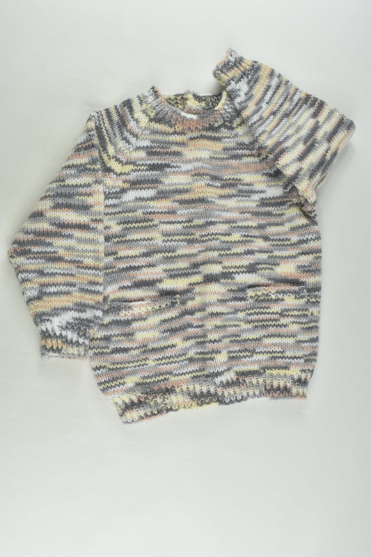 Handmade Size approx 4 Knit Jumper with Pockets