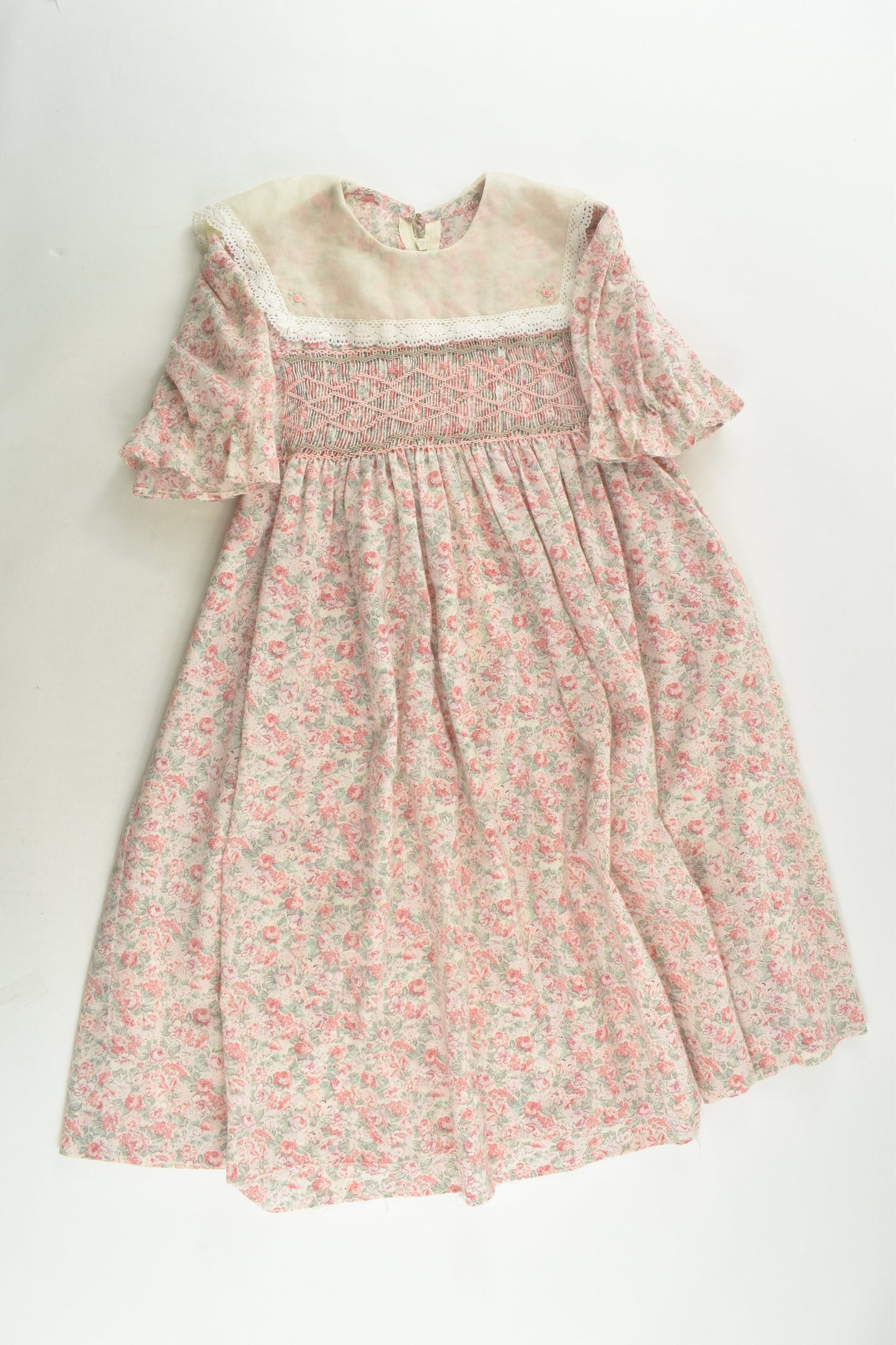 Handmade Size approx 6 Vintage Smocked Dress