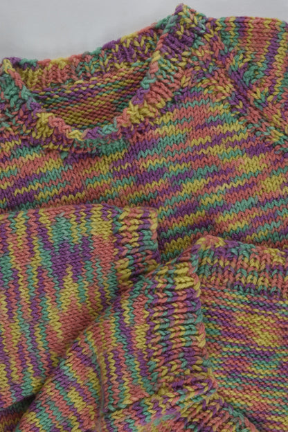 Handmade Size approx 8-10 Rainbow Knitted Jumper
