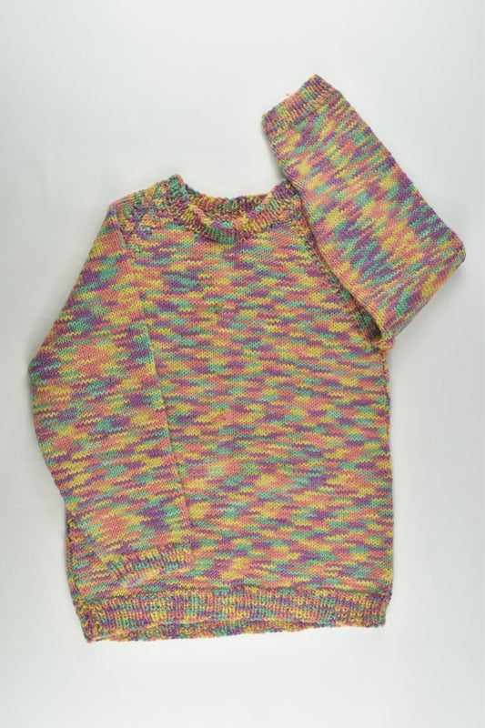 Handmade Size approx 8-10 Rainbow Knitted Jumper
