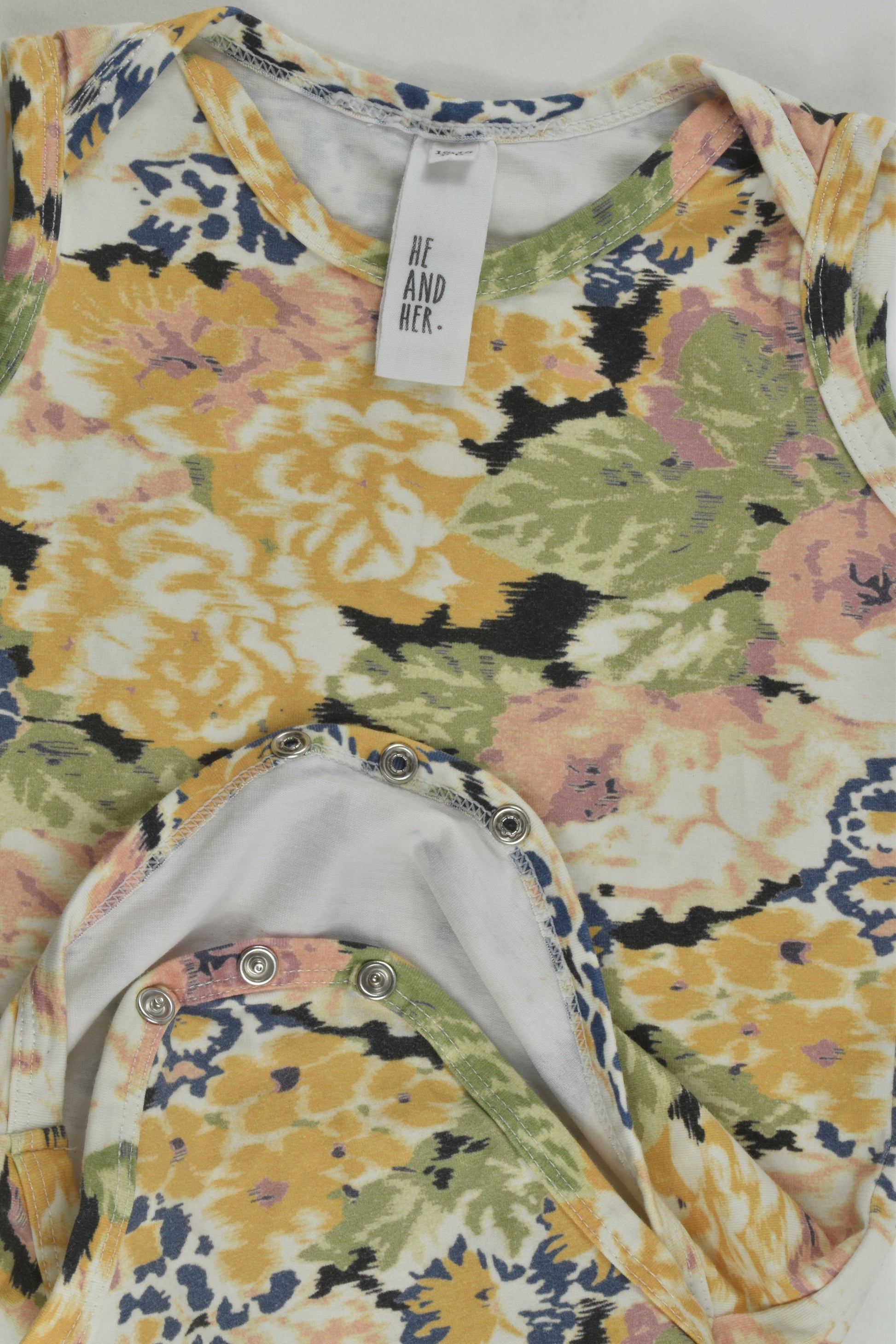 He and Her Size 1 Floral Bodysuit