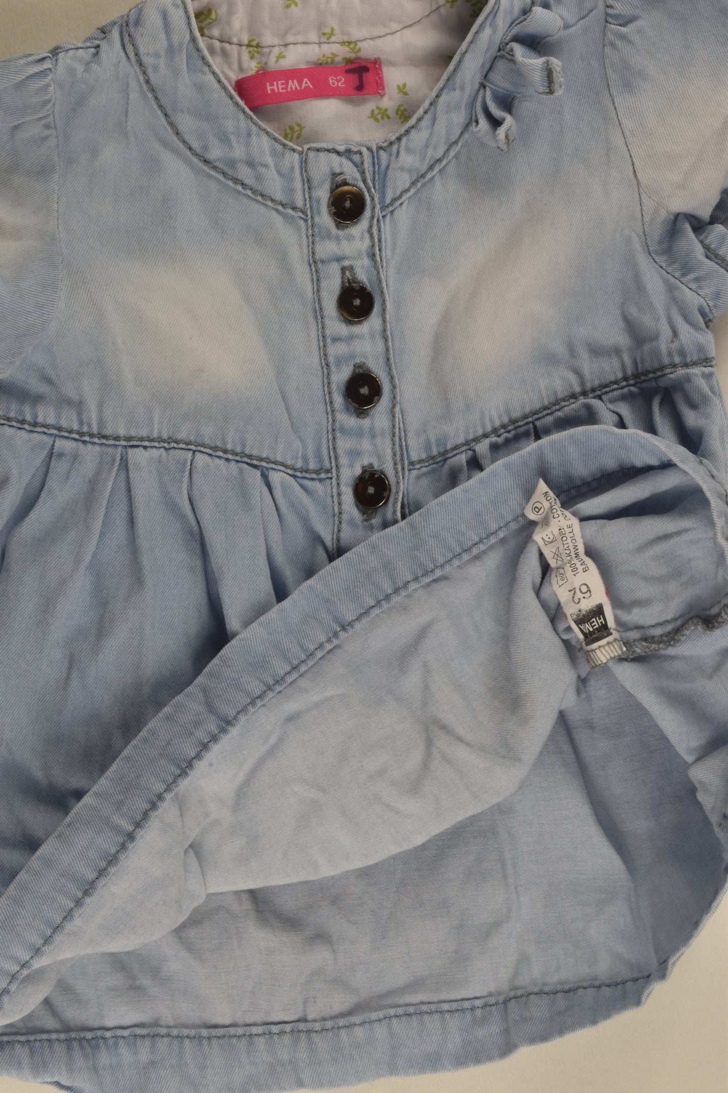 Hema Size 000 (62 cm) Lightweight Denim Dress