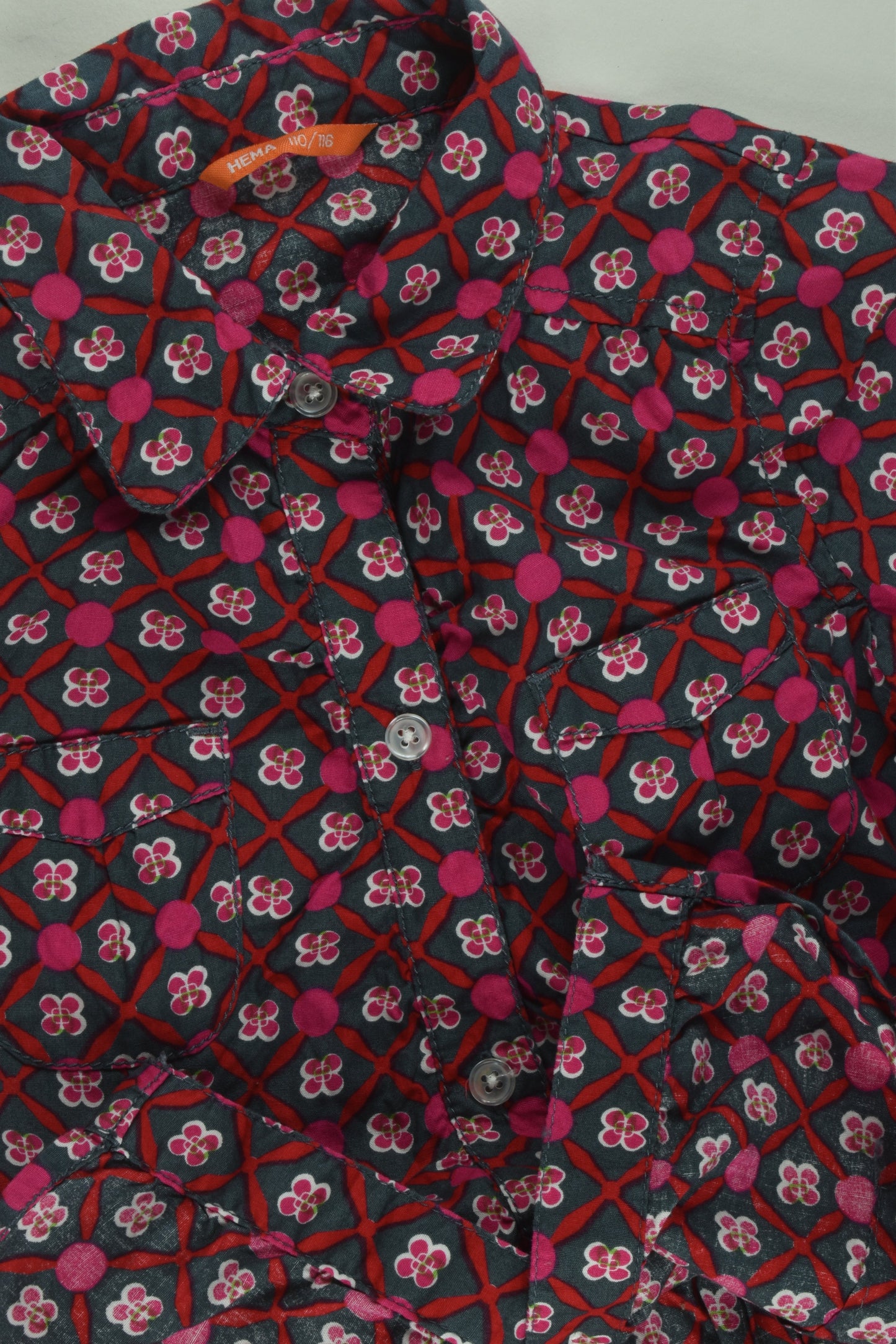 Hema Size 5-6 (110/116 cm) Floral Shirt