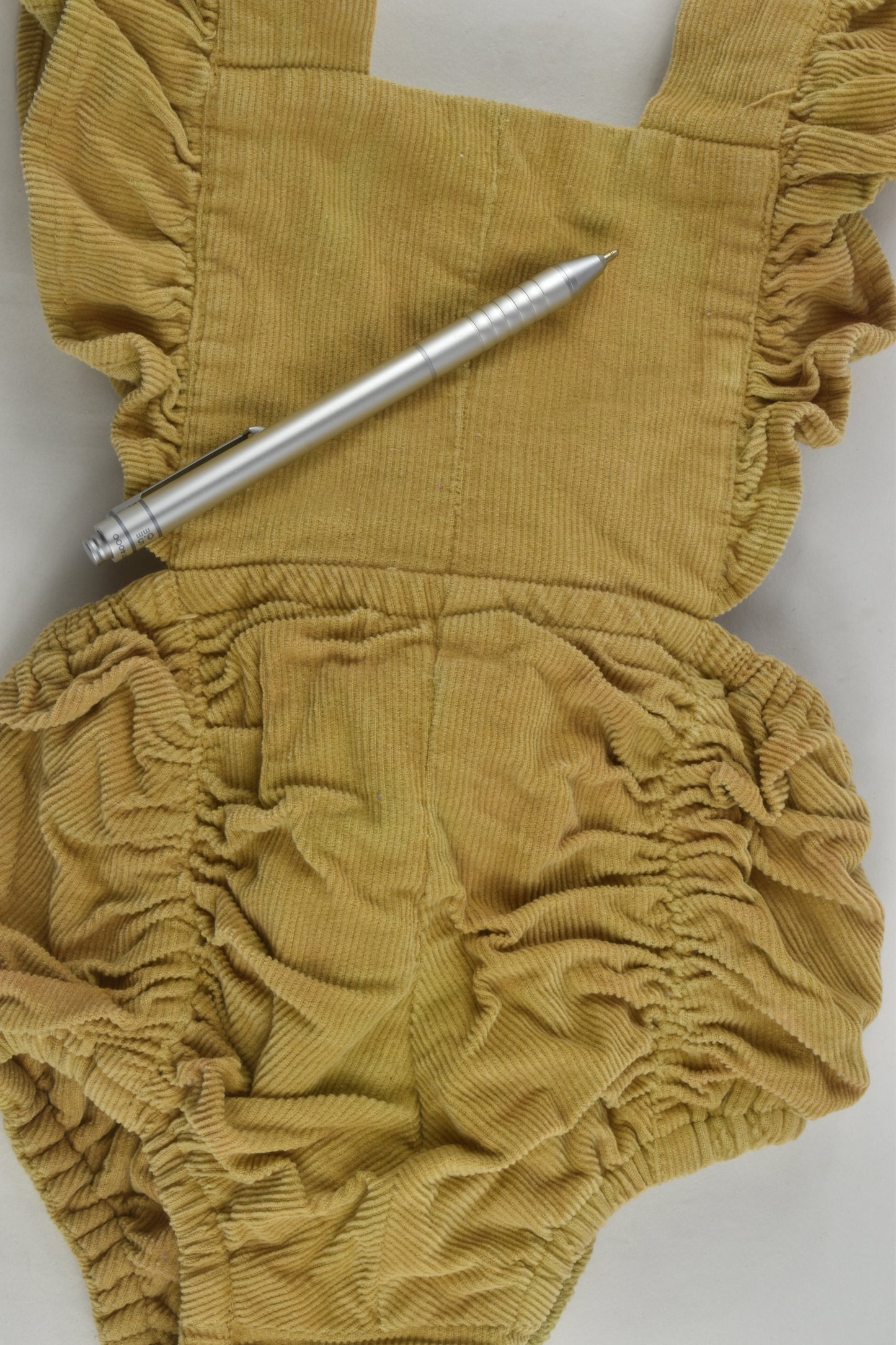 Hubble and Duke Size 0 Mustard Cord Romper