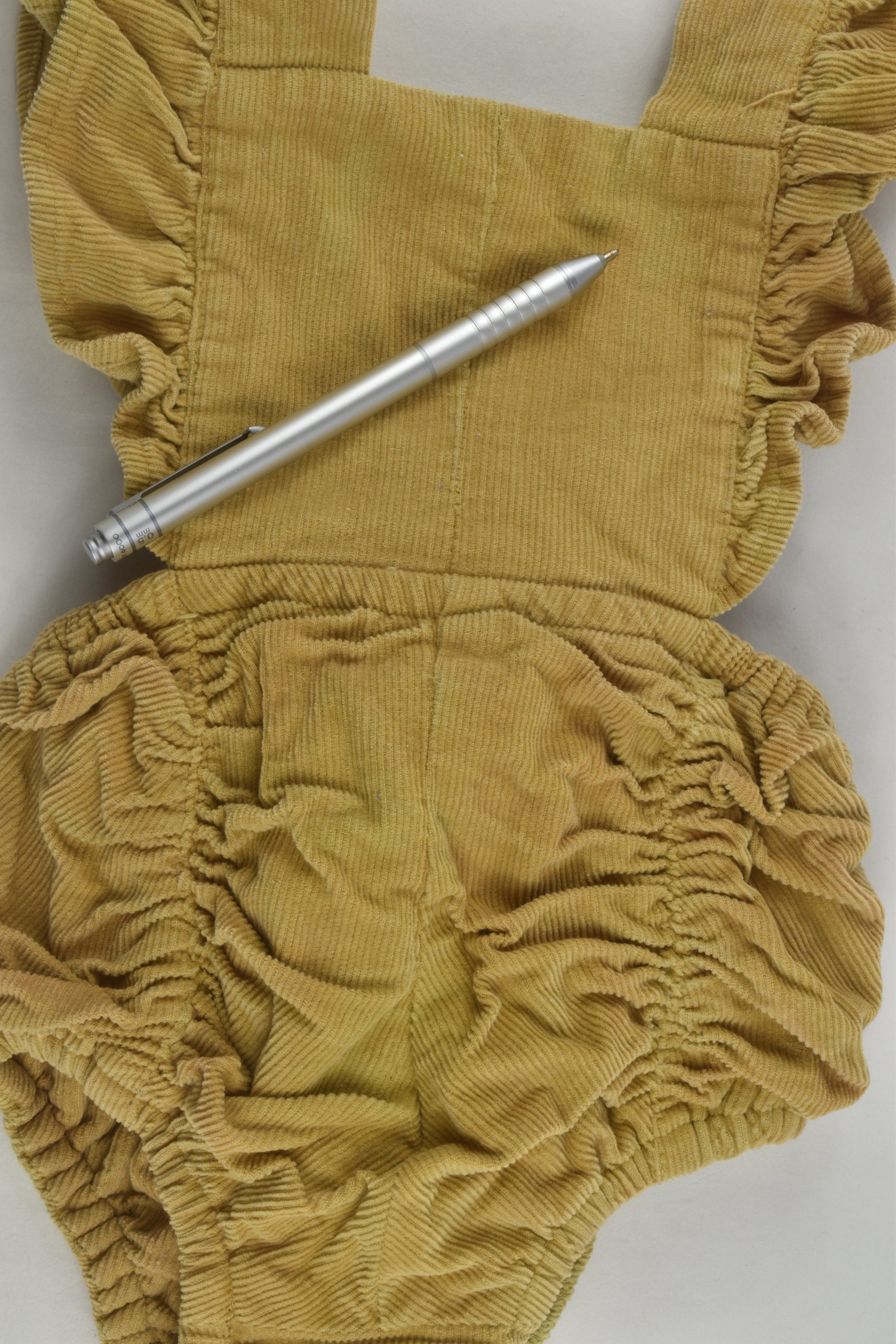 Hubble and Duke Size 0 Mustard Cord Romper