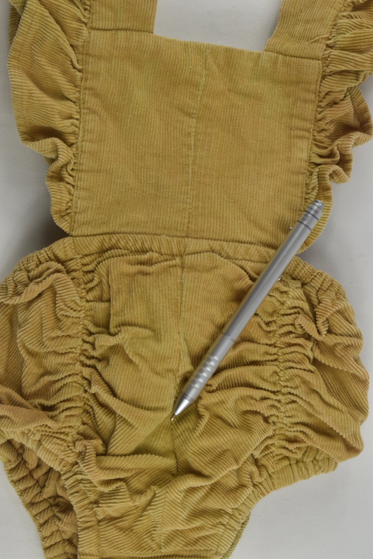 Hubble and Duke Size 0 Mustard Cord Romper