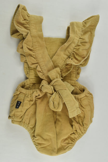 Hubble and Duke Size 0 Mustard Cord Romper