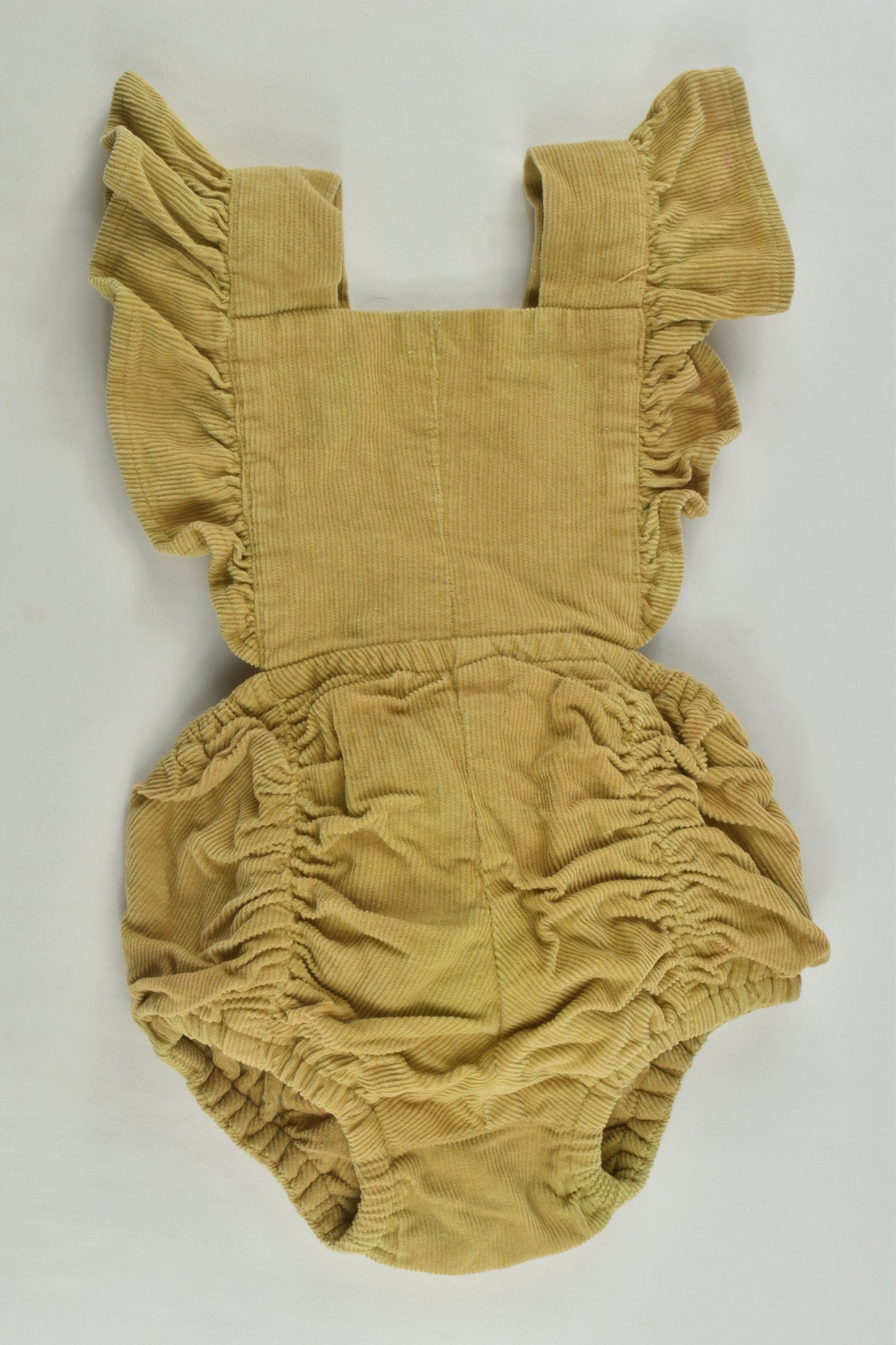 Hubble and Duke Size 0 Mustard Cord Romper