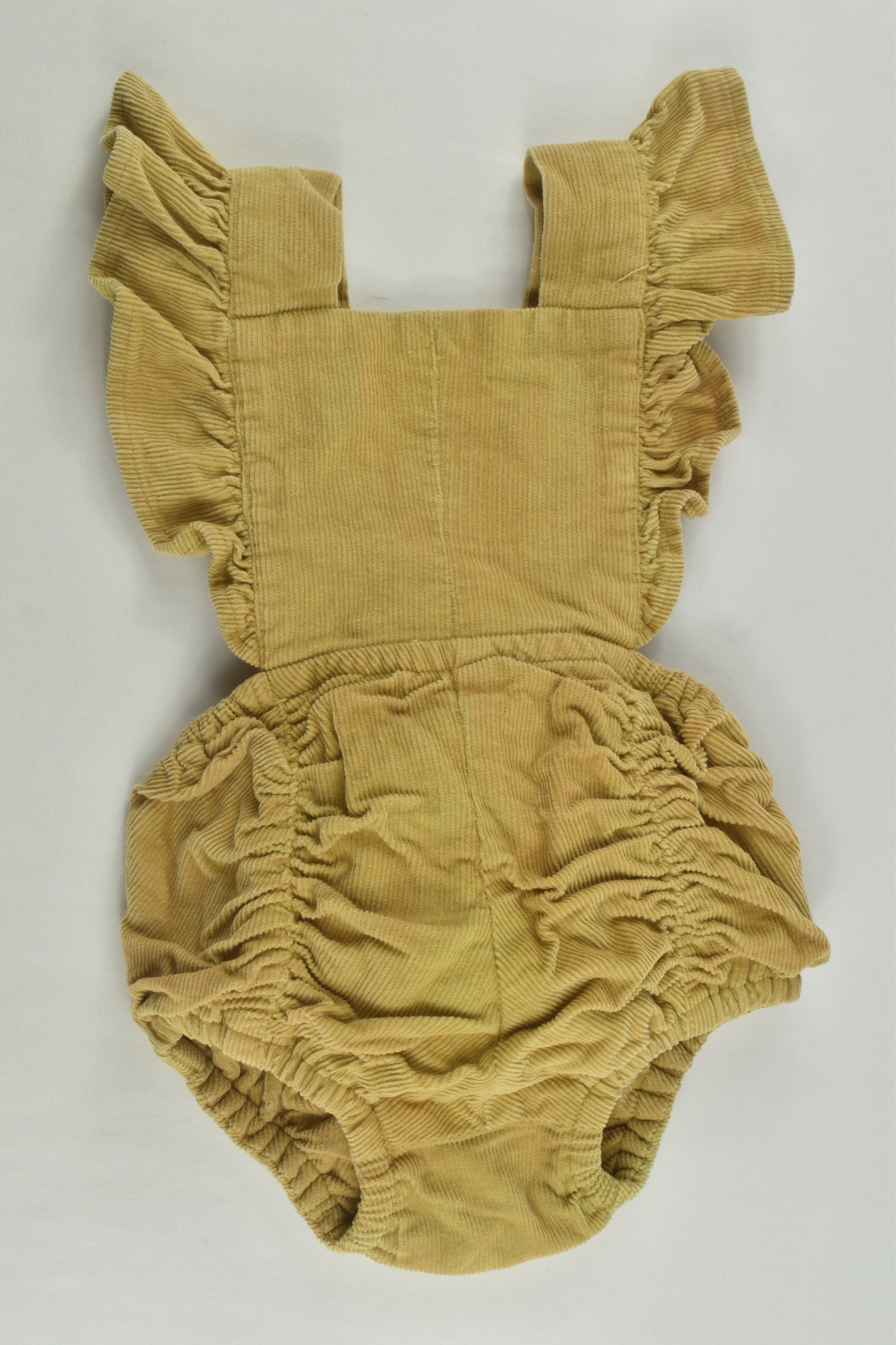 Hubble and Duke Size 0 Mustard Cord Romper