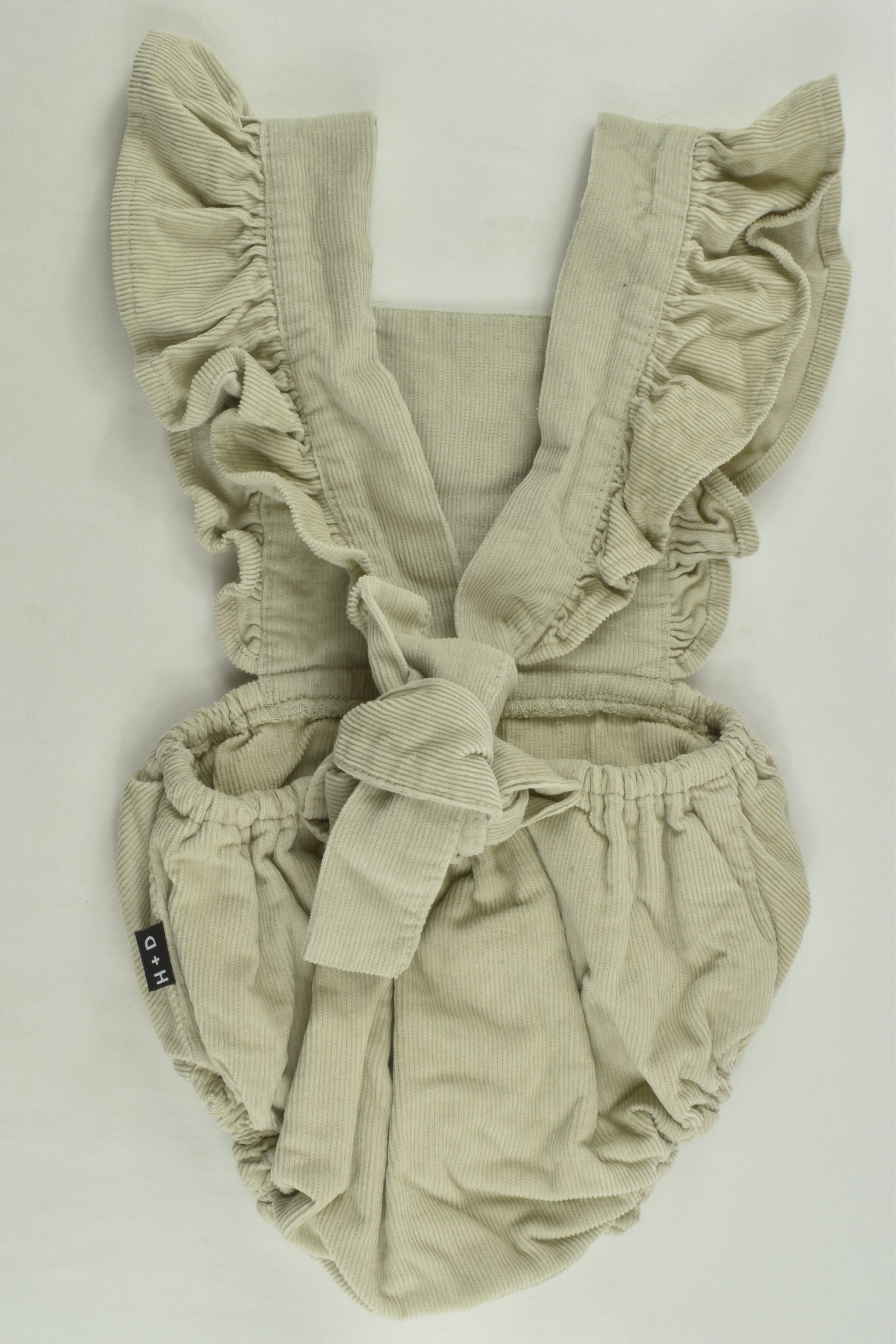 Hubble and Duke Size 1 Beige Cord Romper