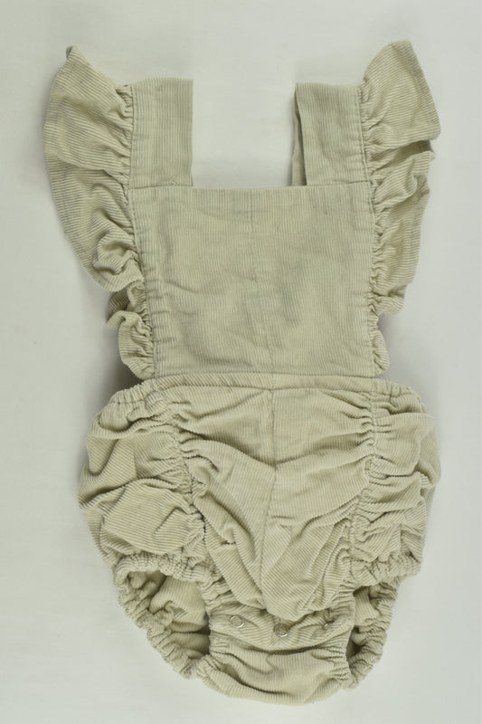 Hubble and Duke Size 1 Beige Cord Romper