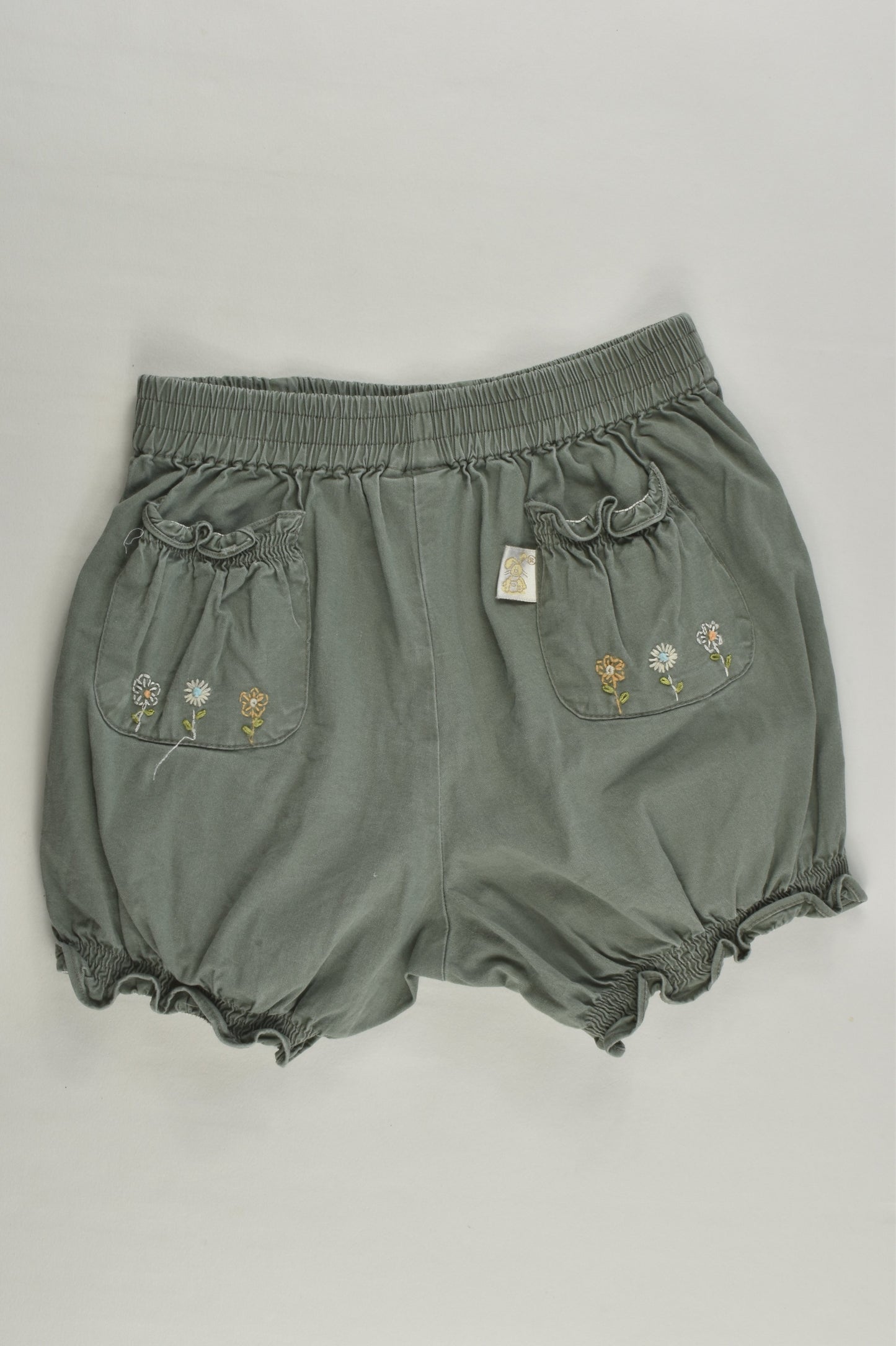 Hunny Bunny Size 2 (24 months) Floral Embroidery Back Pockets Shorts