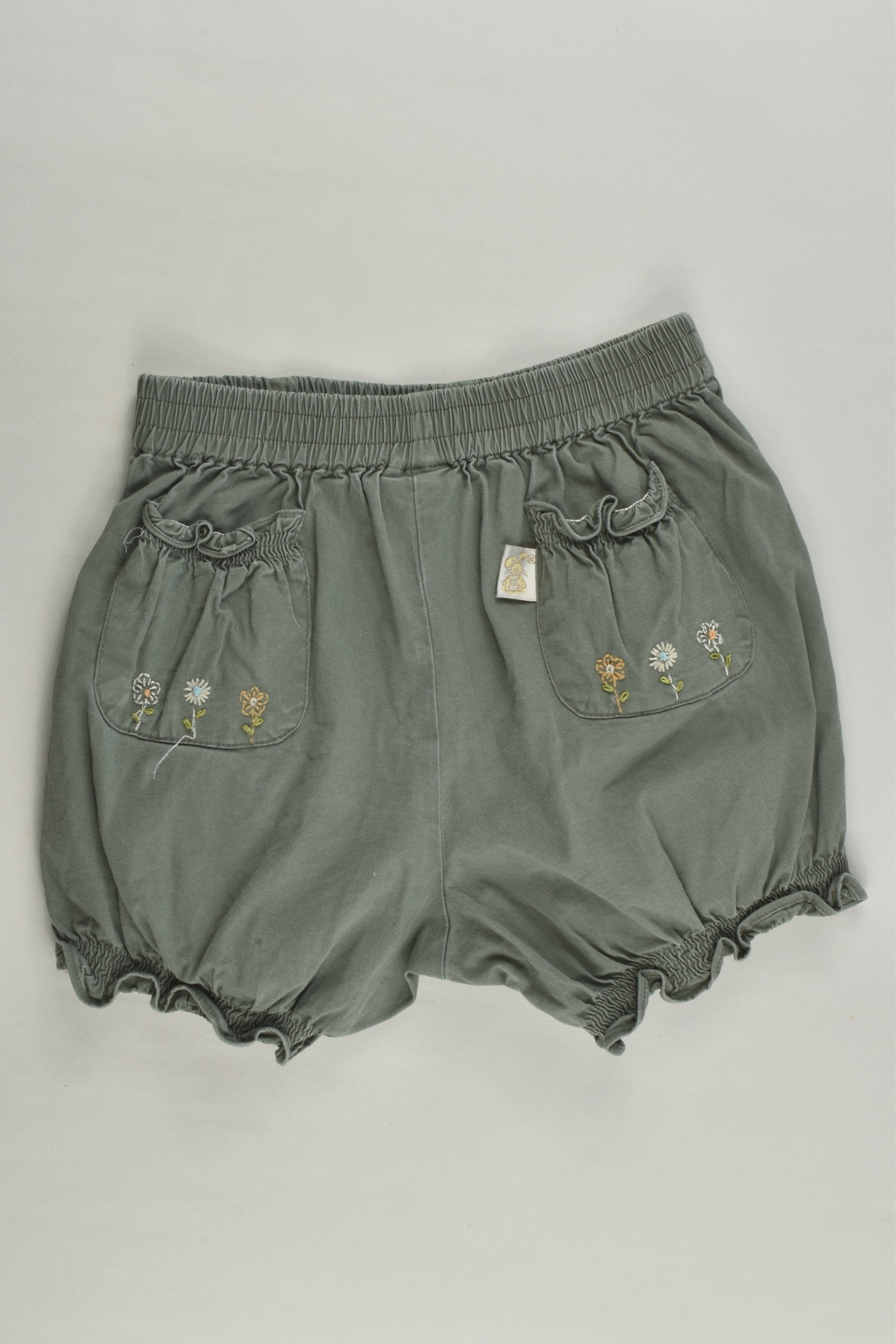 Hunny Bunny Size 2 (24 months) Floral Embroidery Back Pockets Shorts