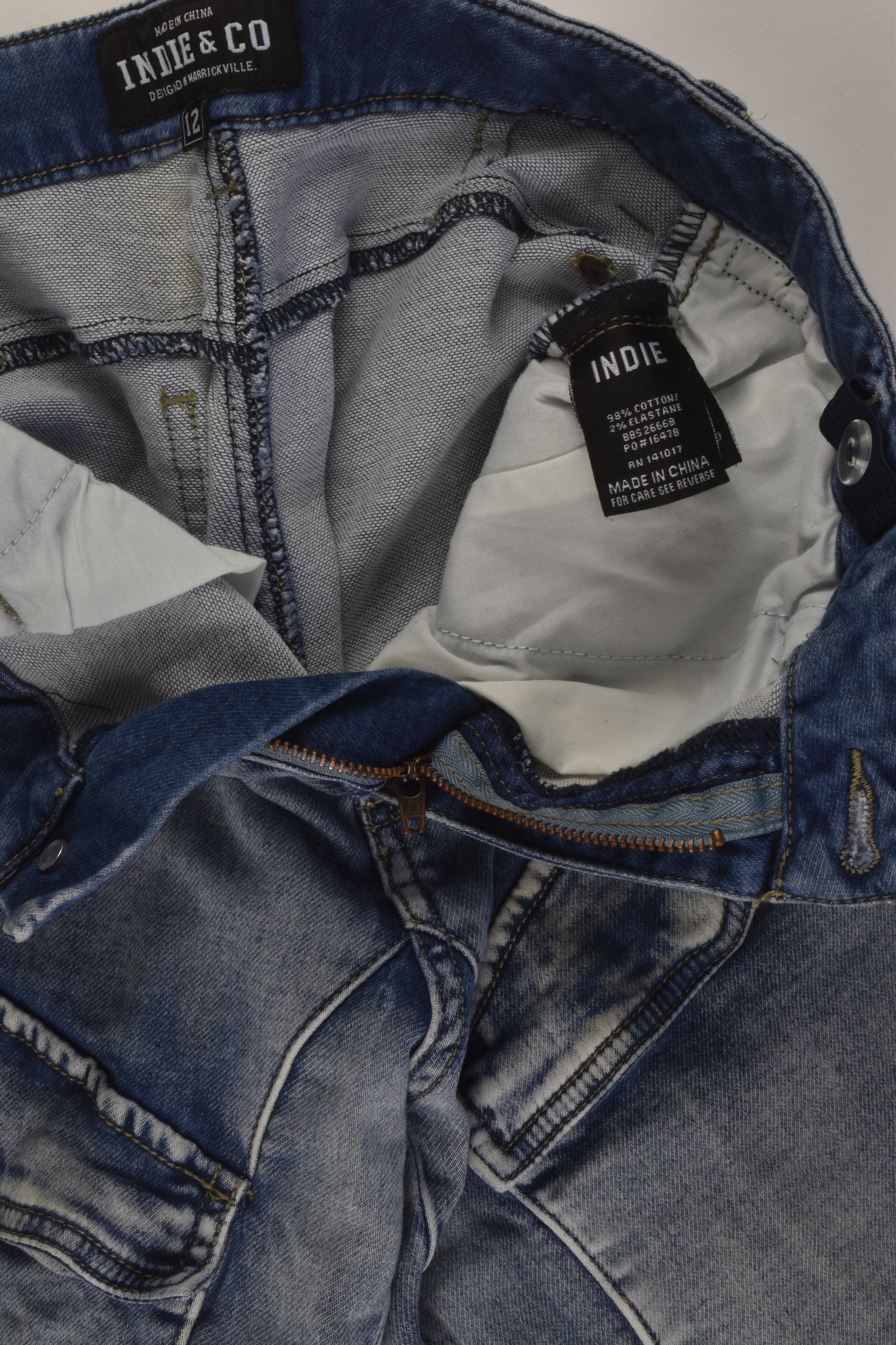 Indie & Co Size 12 Stretchy Baggy Denim Shorts