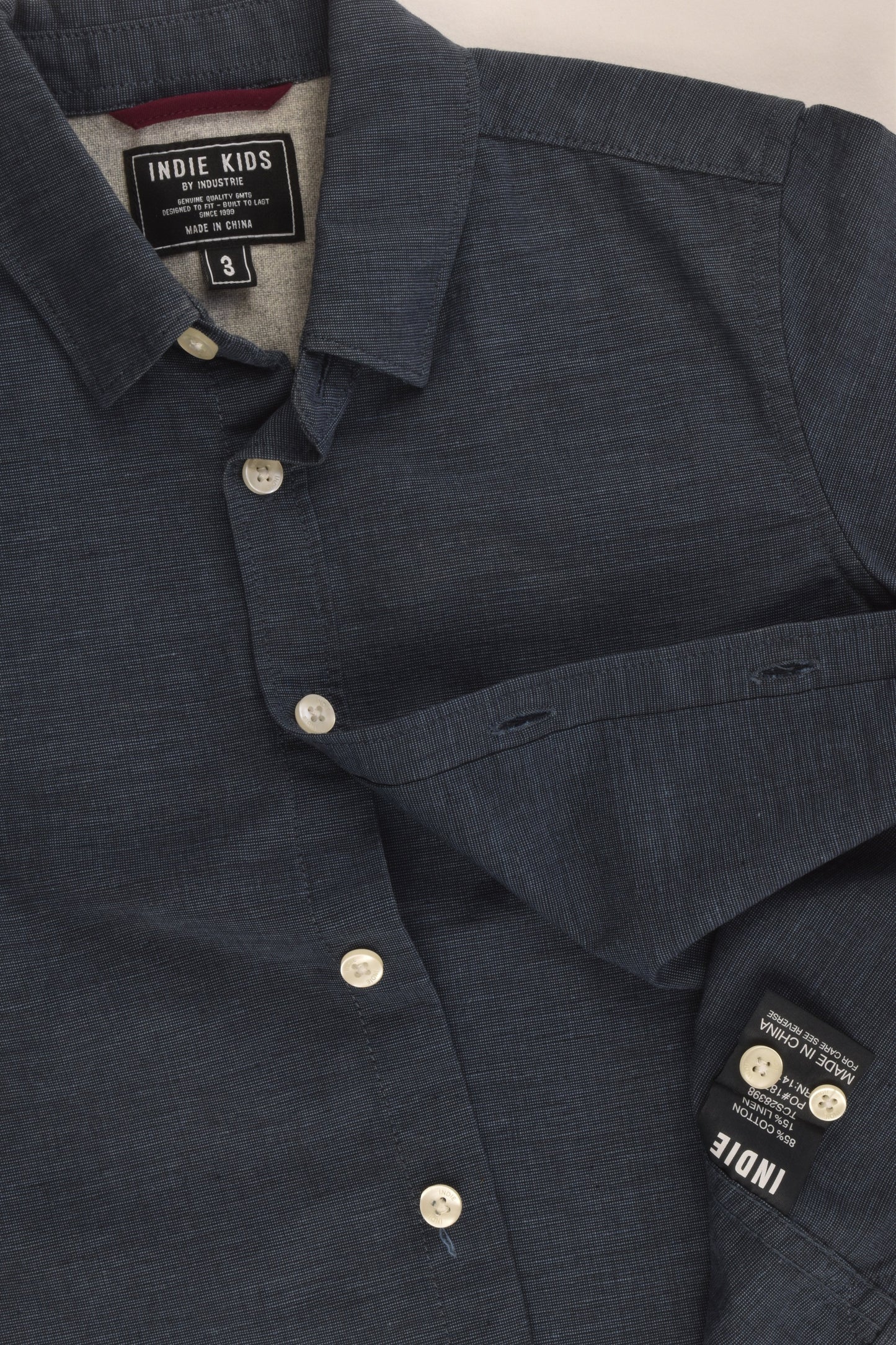 Indie Kids by Industrie Size 3 Cotton/Linen Shirt