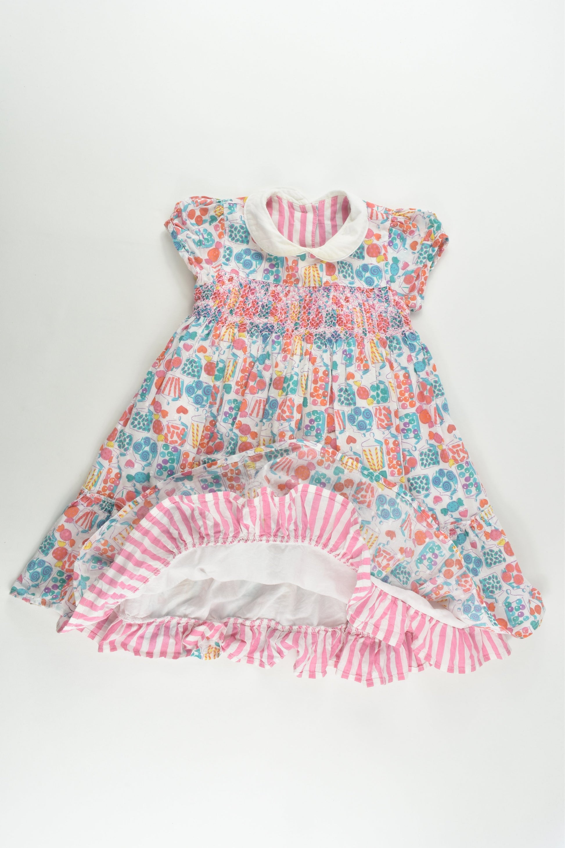 Indigo Baby by M&S Size 1 (12-18 months) Lollies Lined Smocked Dress