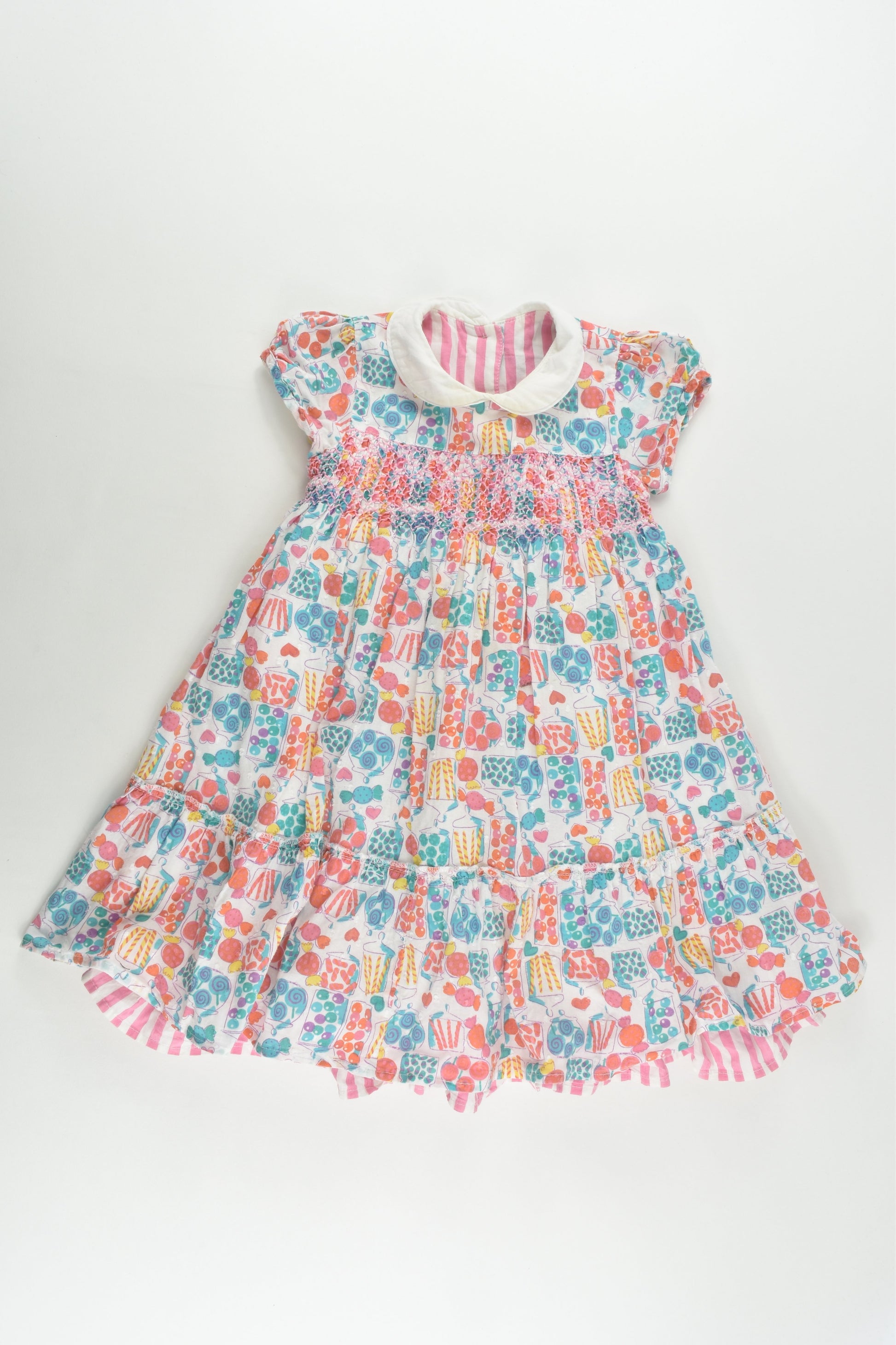 Indigo Baby by M&S Size 1 (12-18 months) Lollies Lined Smocked Dress