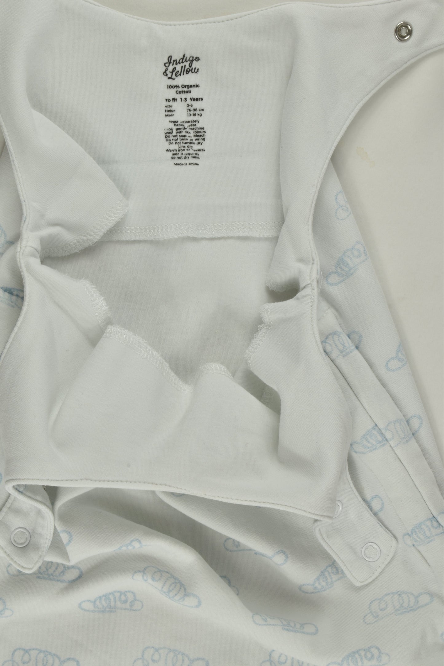 Indigo & Lellow Size 1-3 Organic Clouds Overalls