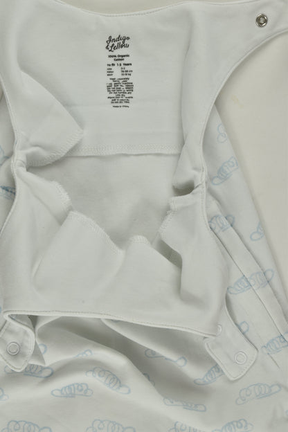 Indigo & Lellow Size 1-3 Organic Clouds Overalls