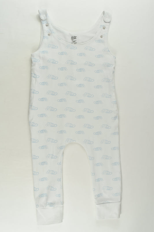 Indigo & Lellow Size 1-3 Organic Clouds Overalls