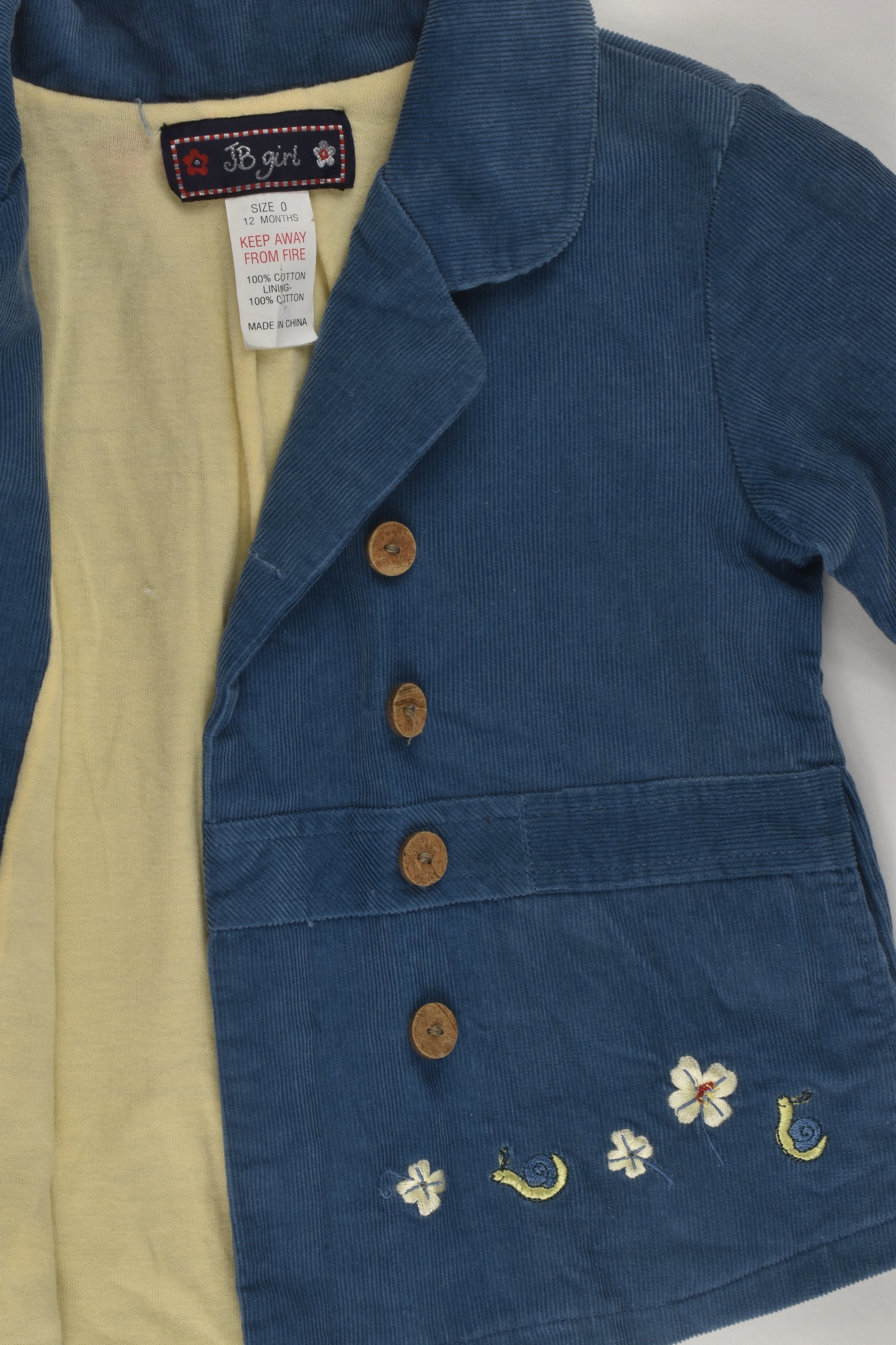 JB Girl Size 0 (12 months) Cord Blazer